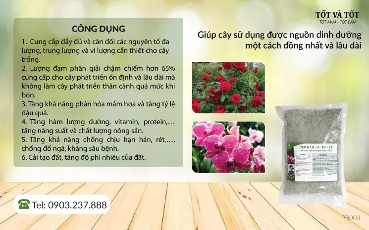 Phân bón nhập khẩu: TOTA 18-3-18 –TE